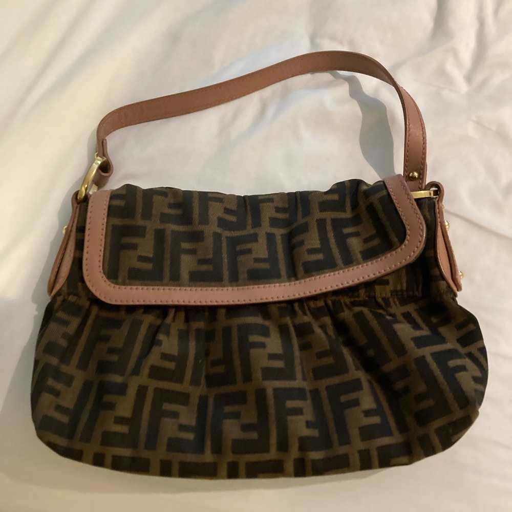 FENDI Zucca Pattern with pale pink trim